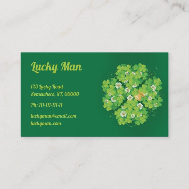 Carte De Visite Lucky Man | Clover d'or (Devant)