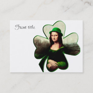 Carte De Visite Lucky Mona Lisa Shamrock de la Saint Patrick