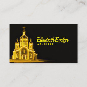 Carte De Visite Lueur dorée de la foi : l'église illuminée