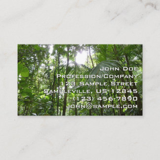 Carte De Visite Lumière du soleil à travers la canopée de la forêt