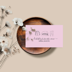 Carte De Visite Lumière rose bébé Éclaircissement des dents art de