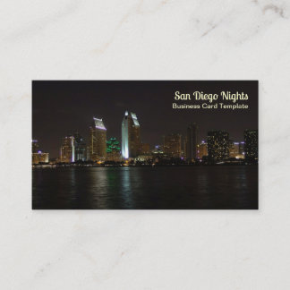 Carte De Visite Lumières de la ville de la baie de San Diego