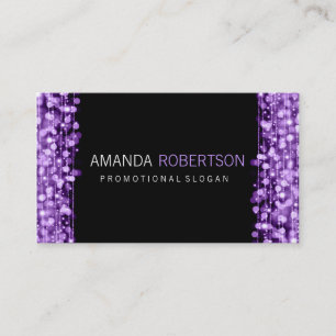 Carte De Visite Lumières et étincelles pourpres professionnelles