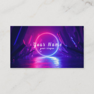Carte De Visite Lumières néon colorées DJ - Se démarquer