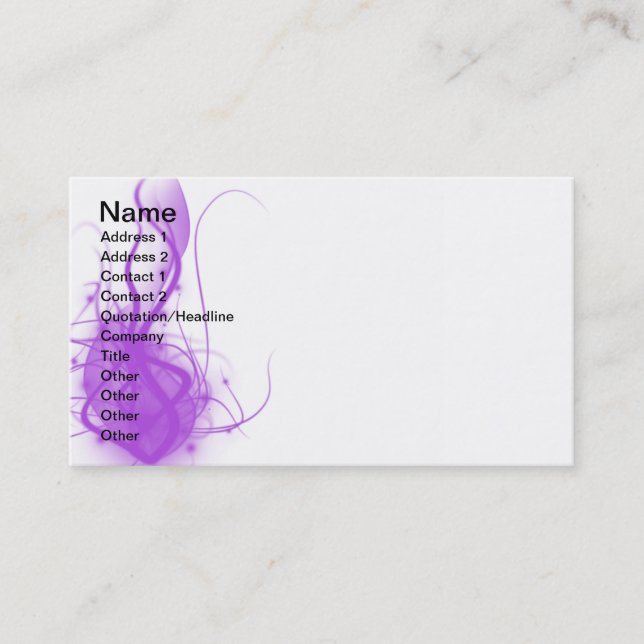 Carte De Visite Luminosité pourpre (Devant)