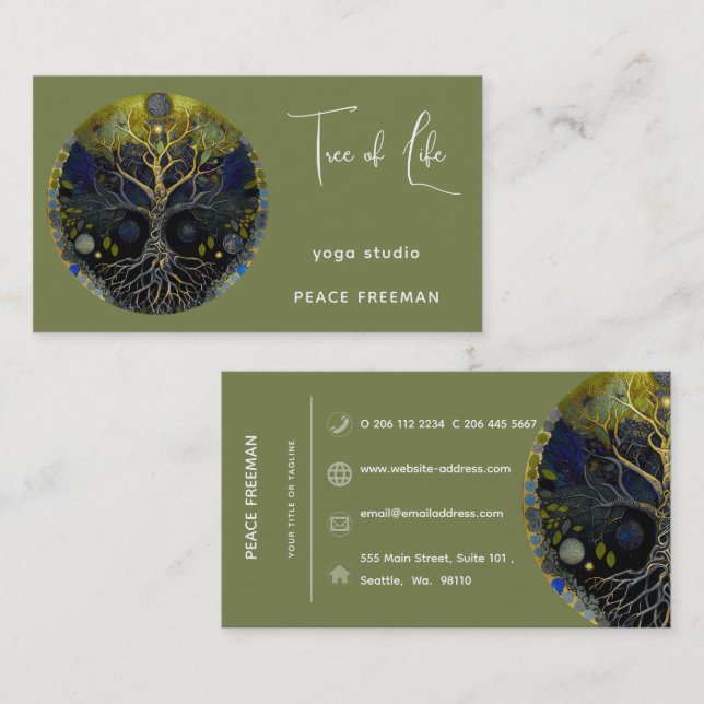 Carte De Visite Luna Rising | Arbre de Vie (Devant / Derrière)