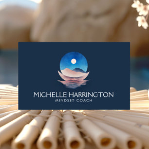 Carte De Visite Lunar Echo Blue Pleine lune Writer, entraîneur de