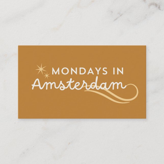 Carte De Visite Lundis à Amsterdam (Devant)