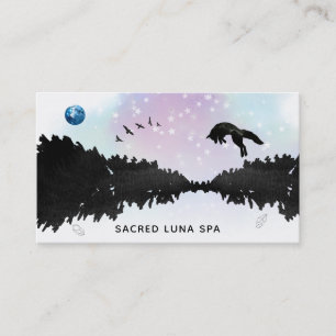 Carte De Visite *~* Lune Bleue Leaping Pine Arbre Cosmique Arc-en-