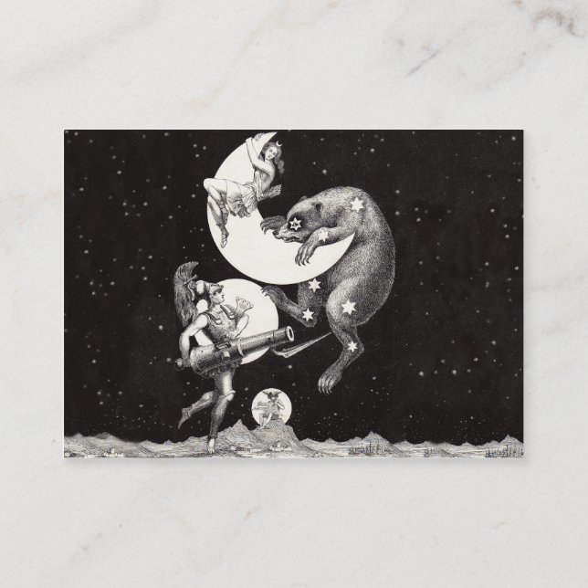 Carte De Visite Lune céleste ciel Univers Dieu Nuit Illustration (Dos)