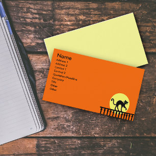 Carte De Visite Lune de clôture de chat noir