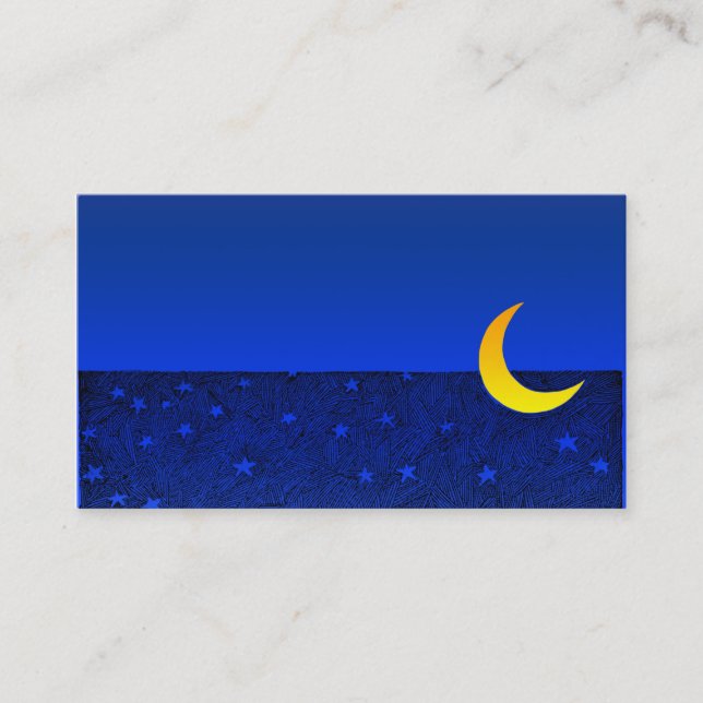 Carte de visite Lune et Étoiles (Devant)