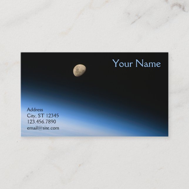 Carte De Visite Lune gibbeuse depuis l'orbite (Devant)