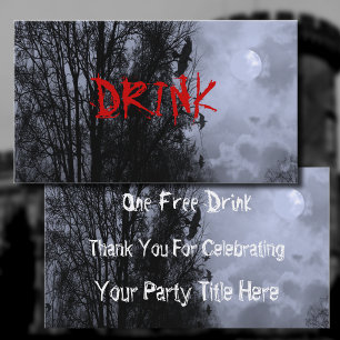 Carte De Visite Lune hantée avec Ravens Blue Mist Drink billet