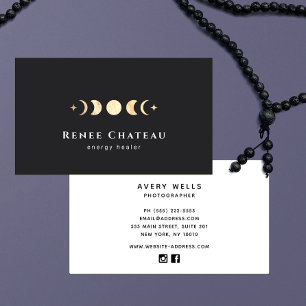 Carte De Visite Lune lunaire Phases Energy Healer