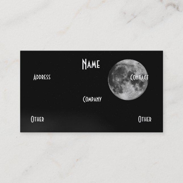 Carte De Visite Lune noire et blanche (Devant)