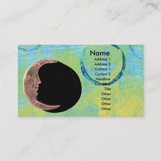 Carte De Visite Lune sur la peinture Abstraite (Devant)