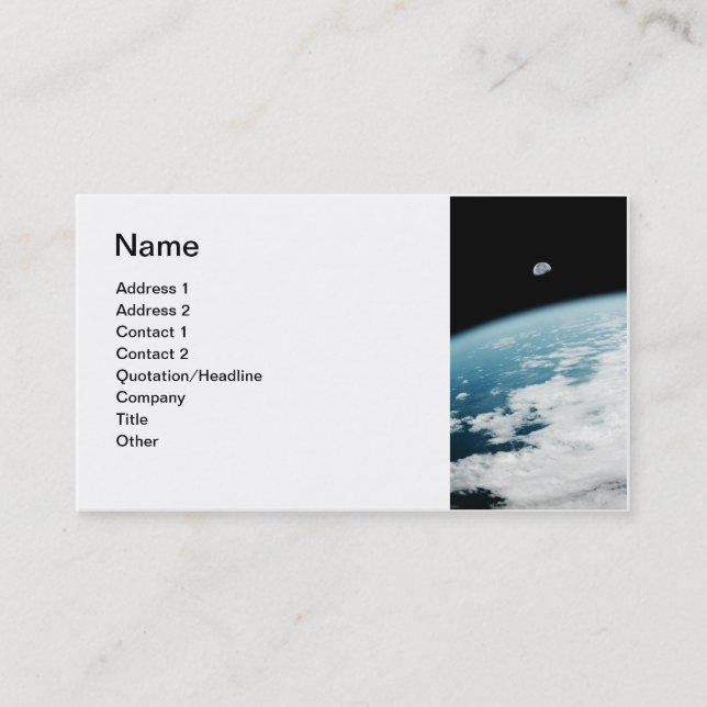 Carte De Visite Lune sur Terre (Devant)