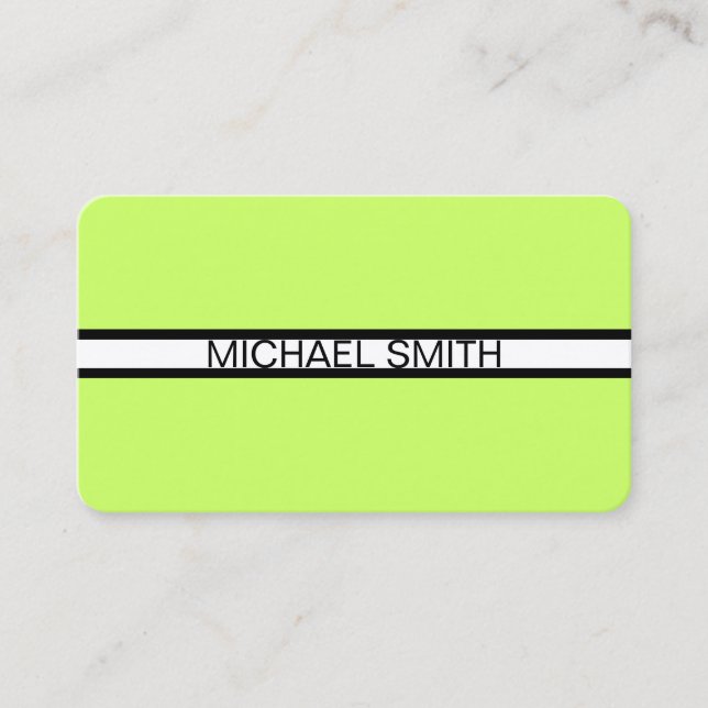 Carte De Visite Lune Vert Professionnel Blanc Noir Élégant Moderne (Devant)