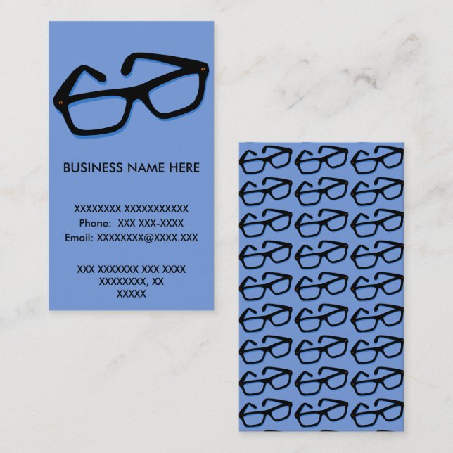 Carte De Visite Lunettes de nerd cool (Devant / Derrière)