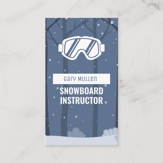 Carte De Visite lunettes de snowboard Snowboard Instructeur (Devant)