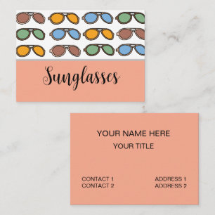 Carte De Visite Lunettes de soleil Colorées Lunettes de soleil d'é