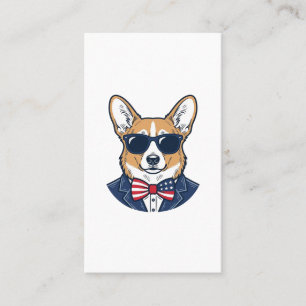 Carte De Visite Lunettes de soleil Corgi patriotiques Art vectorie