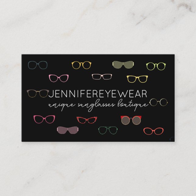 Carte De Visite Lunettes de soleil de mode Black Optic Eyewear (Devant)