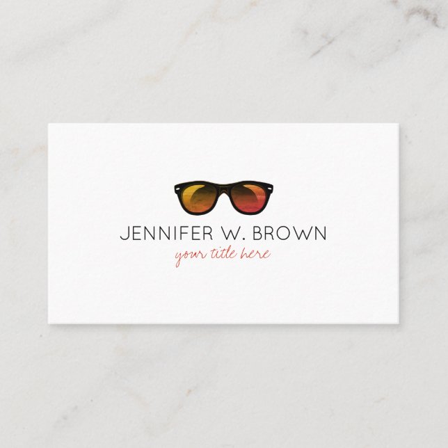 Carte De Visite Lunettes de soleil Lunettes Spectacles Opticien or (Devant)