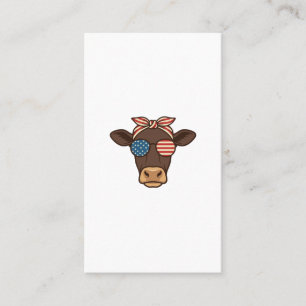 Carte De Visite Lunettes de soleil tête de vache patriotique desig