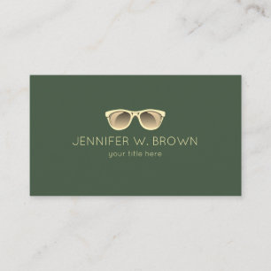 Carte De Visite Lunettes de vue optique vert or