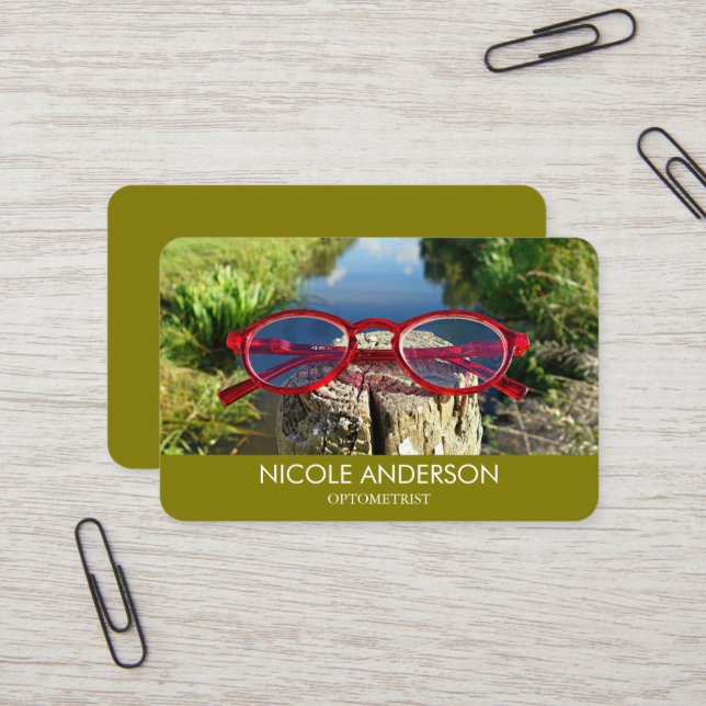 Carte De Visite  Lunettes d'optométriste (Devant/Arrière en situation)