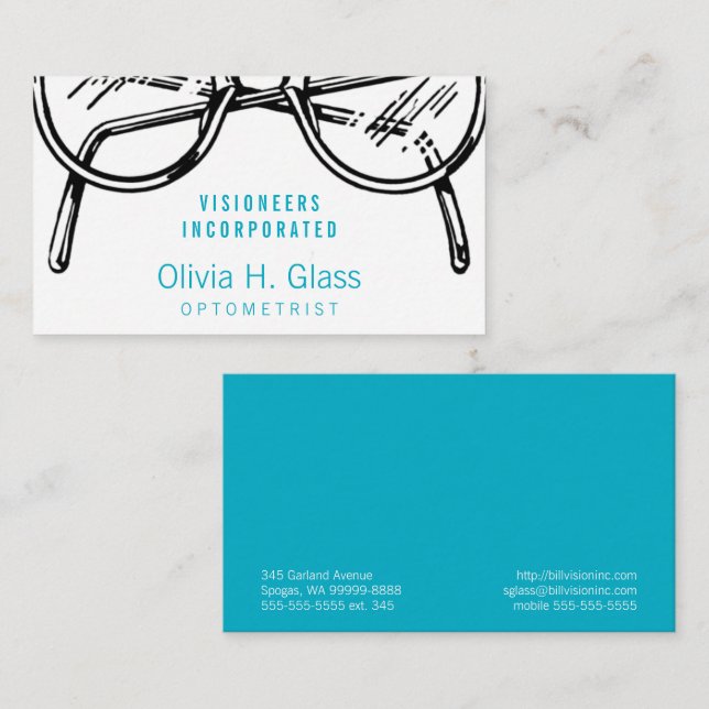 Carte De Visite Lunettes Optique Vision (Devant / Derrière)