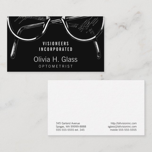 Carte De Visite Lunettes Optique Vision (Devant / Derrière)