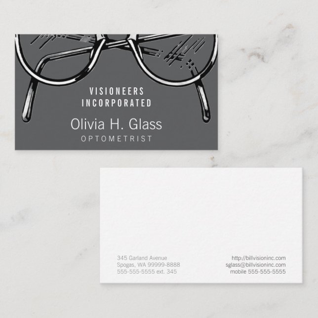 Carte De Visite Lunettes Optique Vision (Devant / Derrière)
