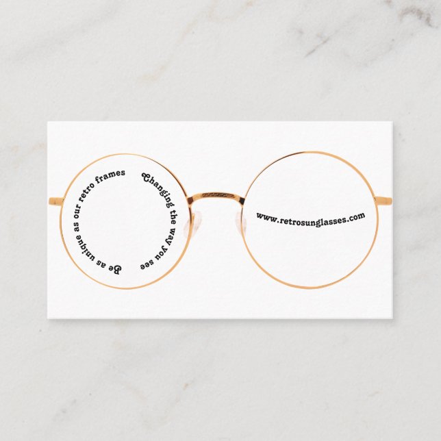 Carte De Visite Lunettes Rétro Élégantes et Durables (Devant)
