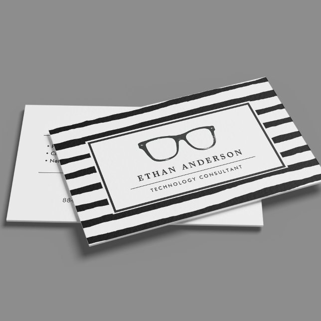 Carte De Visite Lunettes Sérieuses | Thème Tech Drôle (Créateur téléchargé)