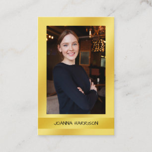 Carte De Visite Lusciant élégant moderne brillant or photo europée