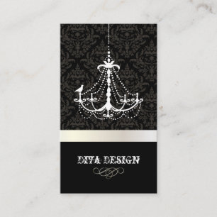Carte De Visite Lustre + damas baroque /perle + blanc