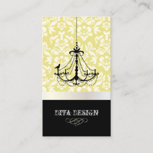Carte De Visite Lustre + damas baroque /perle + citron vert