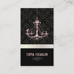 Carte De Visite Lustre + damas baroque /perle + rose