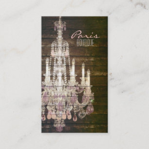 Carte De Visite Lustre français pourpre en bois de grange rustiqu