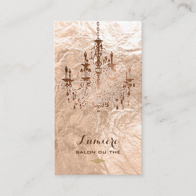 Carte De Visite lustres rose gold PixDezines/foil faux (Devant)