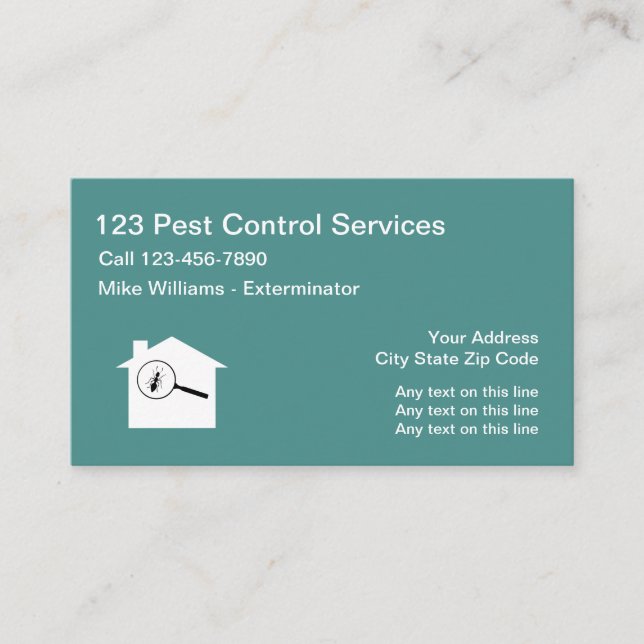 Carte De Visite Lutte contre les parasites exterminant le service (Devant)