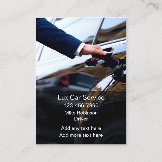 Carte De Visite Lux Care Service Chauffeur Driver Glossy (Devant)