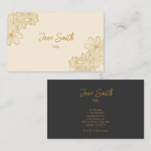 Carte De Visite Lux Elegant Gold Flower