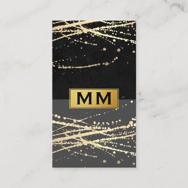 Carte De Visite Lux moderne | Artistic Gold Spatter (Devant)