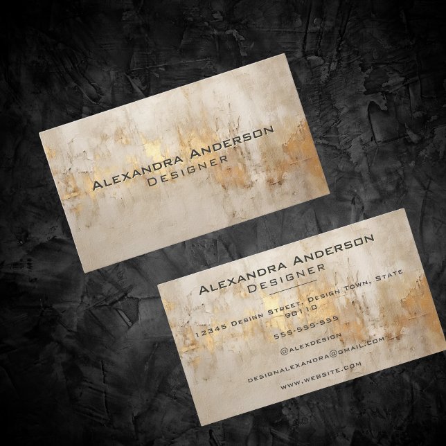 Carte De Visite Luxe Abstraite glacier or glacier professionnel (Luxury Abstract Ivory Gold Glittery Professional Business Card)