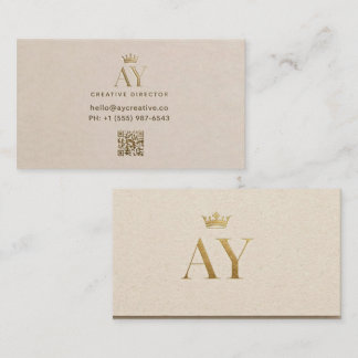 Carte de visite luxe AY Monogramme - Couronne Or B
