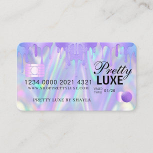 Carte De Visite Luxe Beauté Drity Holographique Style de crédit 